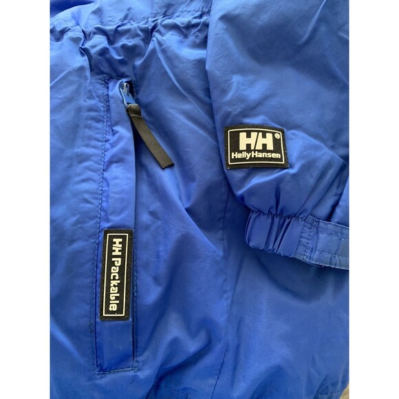 Helly Hansen Jacket Men's Small Blue Full Zip Windbreaker Nylon Packable Hooded - Picture 5 of 9